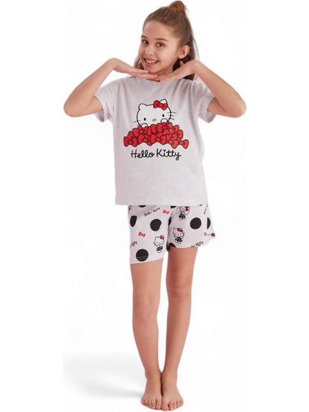 Πιτζάμα παιδική με σορτσάκι Hello Kitty Love HK115K-Γκρι
