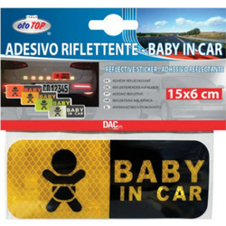 Αυτοκόλλητα Αυτοκινήτου Reflective Baby In Car Κίτρινο - 0007634OT100