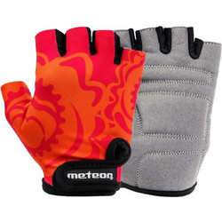 Meteor Big Flower 24181-24183 Κοντά Γάντια Ποδηλασίας Παιδικά Κόκκινα