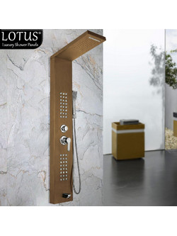 Στήλη Υδρομασάζ LOTUS(R) με Καταρράκτη & Βρύση Ντους Bronze Antique Brushed INOX 304 6 ΕΞΟΔΩΝ | Hoteline LO-300BR |