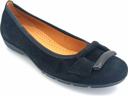 Gabor 166.17 μπαλαρίνες (μαύρο δέρμα suede)