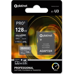 Platinet Pro3 microSDXC 128GB Class 10 + Adapter