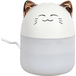 Διαχύτης Αρώματος με LED Xωρητικότητας 200 ml USB με Σχέδιο Γάτα, 8.04x10.5x8.04 cm - Aria Trade