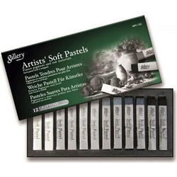 MUNGYO GALLERY 12 ARTISTS SOFT PASTELS CARRES 70X10MM- GREYTONES