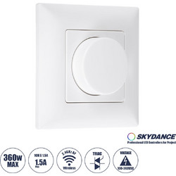 71456 KS SKYDANCE AC Smart RF 2.4Ghz & Ροοστάτη Triac Dimming AC100-240V σε AC100-240V 1 x 1.5A 360W - Max 1.5A 360W - IP20 - Λευκό Σώμα - Μ8.5 x Π8.5 x Υ5.2cm