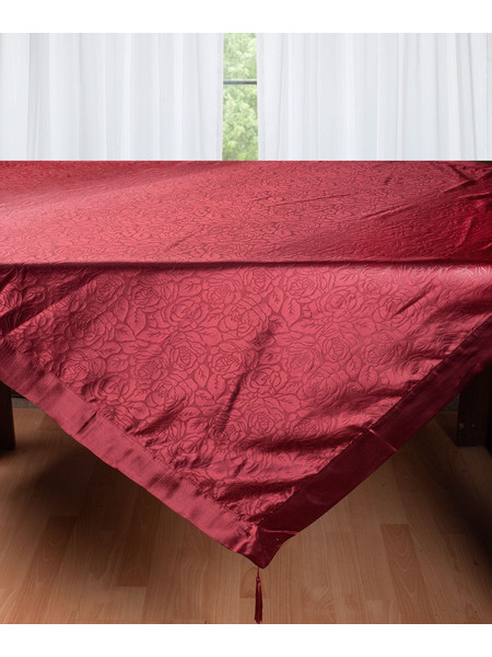 Σατέν τραπεζομάντηλο 2009 λουλούδι (160cm x 220cm) μπορντώ