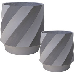 MarHome Σετ Κασπώ Fiberclay Γκρι S:Φ32.5x32.5 / L:Φ45x45cm 2 τμχ