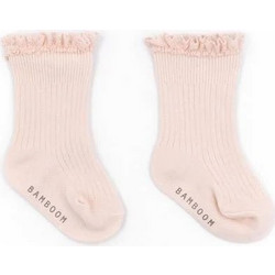 Bamboom Καλτσάκια Μωρού με Δαντέλα από Bamboo Water Pink