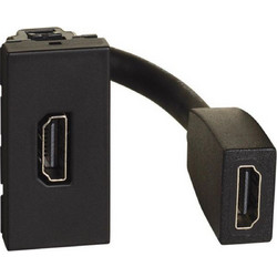 Πρίζα HDMI 1 Στοιxείου Προκαλωδιωμένη Dark Light Now
