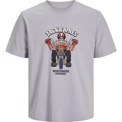 T-SHIRT Κ/Μ JACK & JONES ΒΑΜΒΑΚΕΡΟ ΜΕ ΔΙΑΦΟΡΕΤΙΚΕΣ ΣΤΑΜΠΕΣ - ΛΙΛΑ
