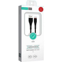 XiPiN LX18 Καλώδιο Regular USB 2.0 to micro USB 1.2m - Μαύρο