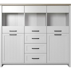 VERNE BAR 147.9x37.2x132.7cm Λευκό-Φυσικός Δρυς AlphaB2B