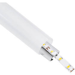 GLOBOSTAR(R) ALP-ROUND TUBIT 70853-3M Επιφανειακό + Κρεμαστό Προφίλ Αλουμινίου με Λευκό Γαλακτερό Πατητό Κάλυμμα για Ταινίες LED IP20 - Ασημί + Λευκό - Μ300 x Π3 x Υ3cm 70853-3M