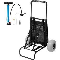 VEVOR Beach Dolly με μεγάλους τροχούς για άμμο, 20,1" x 14,6" Κατάστρωμα φορτίου, με 9" ρόδες με μπαλόνι, 165LBS χωρητικότητα φόρτωσης πτυσσόμενο καρότσι άμμου & 27,2" έως 44,9" ρυθμιζόμενο ύψος, βαρέ