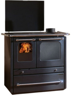 La Nordica Termosovrana D.S.A Antracite Black Μαντεμένια Ξυλόσομπα Καλοριφέρ με Φούρνο 16.6kW
