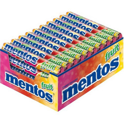 Mentos Fruit Καραμέλες 37.5gr Συσκευασία 20 Τεμαχίων