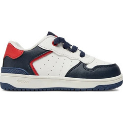 Geox Washiba Παιδικά Sneakers Λευκά Navy Μπλε J45LQB05411C0899