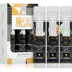 System Jo Tri Me Triple Pack Gelato Lubricants: Salted Caramel 30ml + Creme Brulee 30ml & Mint Chocolate 30ml