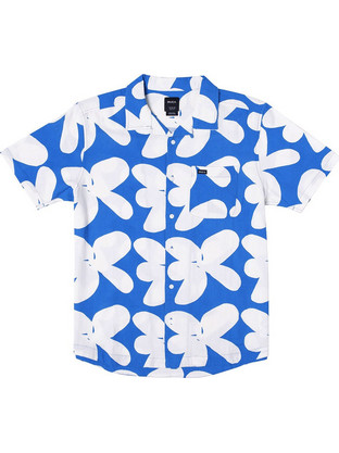 RVCA Ανδρικό Πουκάμισο Κοντομάνικο W1SHSGRVP1-614 Blue