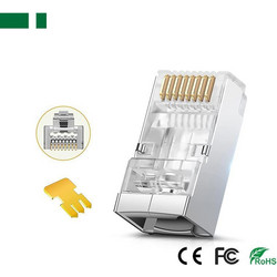 552-325 ANGA PS-JPM7 RJ45 8P8C Διάτρητο φυσάκι για FTP CAT7 καλώδιο, μεταλλικό επίχρυσο ANGA
