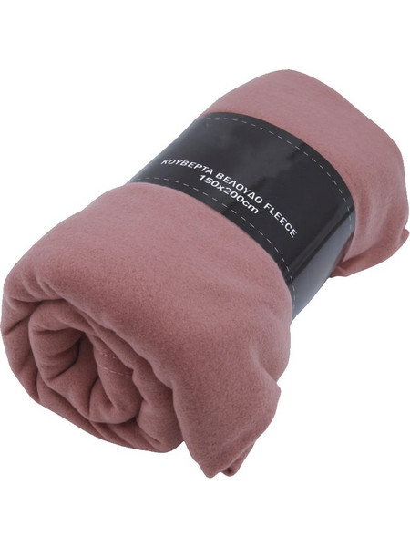 Κουβέρτα Fleece 100% πολυέστερ διαστάσεων 150x200cm σε χρώμα ροζ