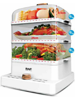 Raf Ατμομάγειρας 12lt 1200W με 3 Επίπεδα Μαγειρέματος R-5238
