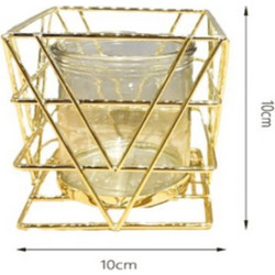 Διακοσμητικό Επιτραπέζιο Κηροπήγιο 10x10cm - Χρυσό
