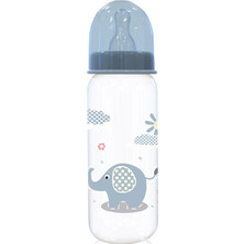 Lorelli Simple Πλαστικό Μπιμπερό με Θηλή Σιλικόνης 0m+ Moonlight Blue Elephant 250ml