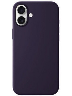 Θήκη Rubber Ενισχυμένης Σιλικόνης για iPhone 16 Σκούρο Μωβ