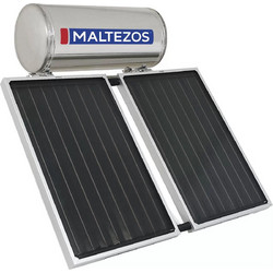 Maltezos MALT H 300lt/3E/2 SAC 130X150 Ηλιακός Θερμοσίφωνας Inox Τριπλής Ενέργειας με Επιλεκτικούς Συλλέκτες και Βάση Ταράτσας