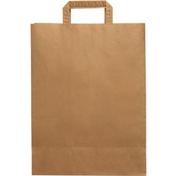 Χάρτινη Τσάντα Take Away με χεράκι και πάτο χρώμα KRAFT 26x14x30cm Σετ 250 c483309