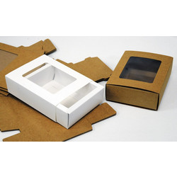 ΧΑΡΤΙΝΟ ΚΟΥΤΙ ΣΥΡΤΑΡΩΤΟ ΜΕ ΠΑΡΑΘΥΡΟ 17cm x 13cm x 5cm 0402155 (12 τεμάχια)