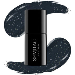 Semilac UV Hybrid 325 Frosty Carbon Shimmer Glitter Ημιμόνιμο Βερνίκι Νυχιών 7ml
