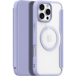 Dux Ducis Skin X Pro iPhone 16 Pro Max Case with MagSafe and Flip Cover - Purple