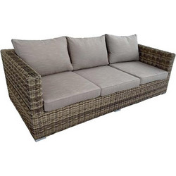 Bliumi Chloe Τριθέσιος Καναπές Εξωτερικού Χώρου Rattan Μπεζ 207x85x67cm 5244 G