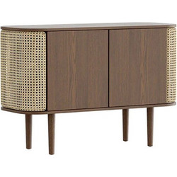 Μπουφές Treasures Venetian Cane 5774C5774-3 109x43x75cm Dark Oak-Beige Umage Polyester,Ξύλο,Ατσάλ