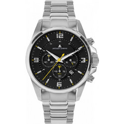 Jacques Lemans Ανδρικό Ρολόι Χρονογράφος με Ασημί Μεταλλικό Μπρασελέ 1-2118D
