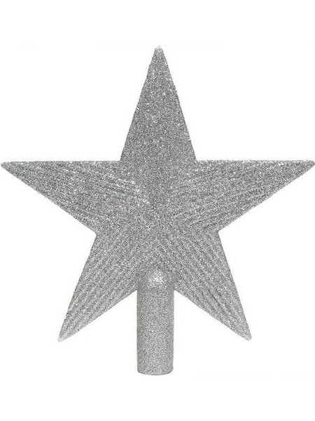 Χριστουγεννιάτικο Αστέρι Δέντρου Glitter 22cm - Ασημί