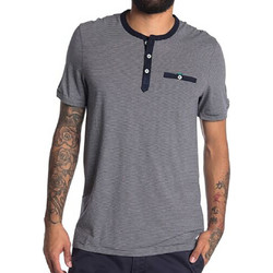 TED BAKER T-SHIRT ΚΟΝΤΟΜΑΝΙΚΟ ΜΠΛΕ ΡΙΓΕ ΜΕ ΤΣΕΠΗ ΣΤΟ ΣΤΗΘΟΣ ΚΑΙ ΠΑΤΙΛΕΤΑ ΜΕ ΚΟΥΜΠΙΑ ΚΑΝΟΝΙΚΗ ΓΡΑΜΜΗ