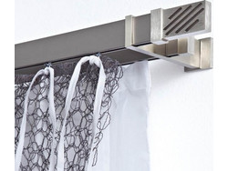 Σιδηρόδρομος Aslanis Home Linea Σατινέ Νίκελ Φ40mm - Διπλό | 300 cm LINEA