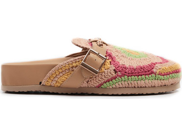 Inuovo Crochet Flat Clogs Multicolor