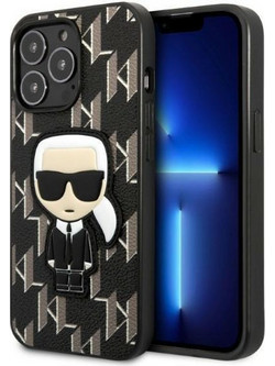 Karl Lagerfeld Monogram Ikonik Back Cover Δερματίνης - iPhone 13 Pro - Μαύρο
