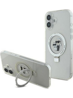 Karl Lagerfeld Ringstand Karl and Choupette Θήκη Σιλικόνης με MagSafe για iPhone 16 Plus Διάφανο