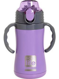 Ecolife Παιδικό Παγούρι Θερμός Ανοξείδωτο BPA Free Μωβ 300ml