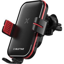 Cabletime CT-PH01-PB Induction 3 IN 1 Βάση Αυτοκινήτου & Ασύρματη Φόρτιση 15W Car Phone Holder