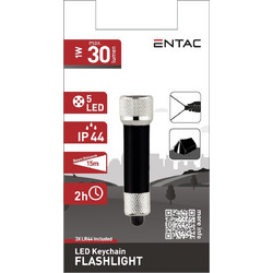 Entac Black Φακός Μπαταρίας Led Αδιάβροχος IP44 30lm