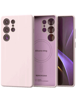 Θήκη Samsung Galaxy S25 Ultra Spacecase Silicone Magnetic Case Σιλικόνης με MagSafe - Light Purple (5905719114237)