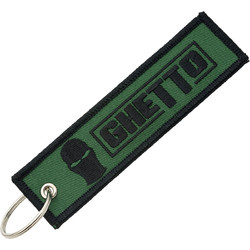 Ghetto Logo Keychain Black/Green Color | Embroidered Street Keyring