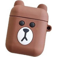 Θήκη Σιλικόνης Cartoon bear για Apple Airpods, brown