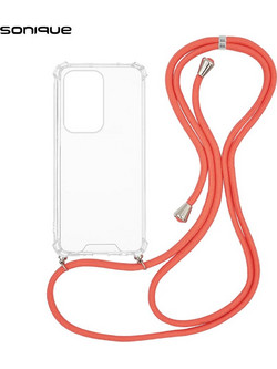 Sonique Armor Clear Θήκη Σιλικόνης με Κορδόνι (Honor 200 Lite 5G) Κοραλλί